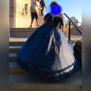 Elegant Navy Blue Ball Gown